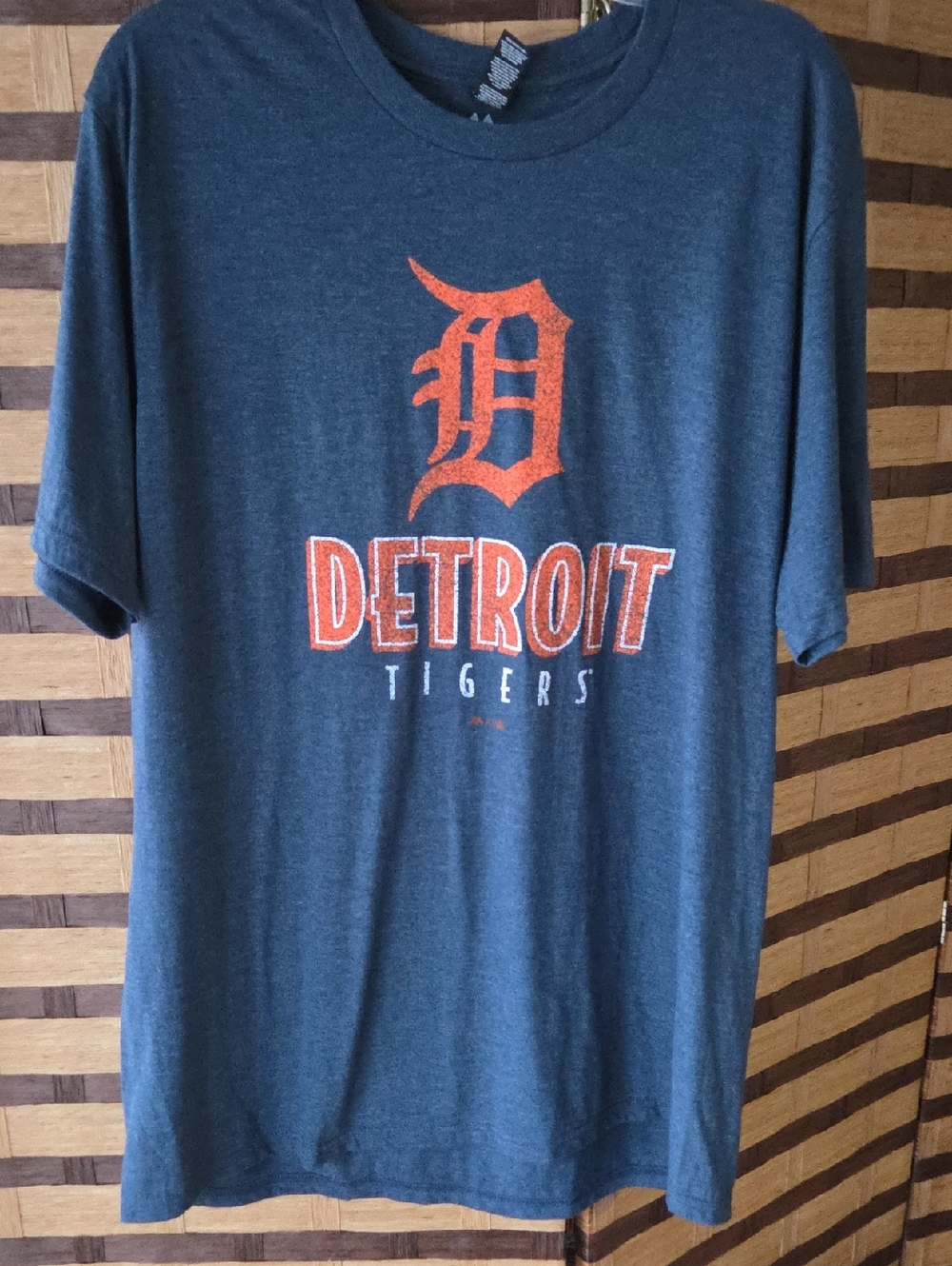 Detroit Tigers Gray Graphic Tee with Orange Logo